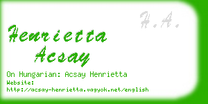 henrietta acsay business card